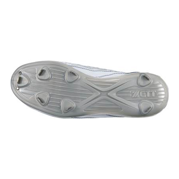 ゼット ZETT 金具スパイク グランドジャックCR ホワイト×ネイビー 埋込金具 金具 樹脂底 スパイク 野球 bsr2295