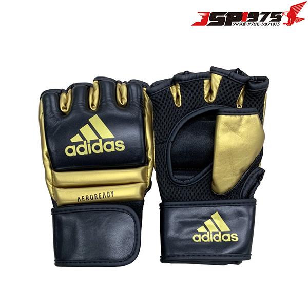 アディダス adidas スピードファイトグローブ ブラック×ゴールド オープンフィンガーグローブ 総合格闘技 MMA adicsg042