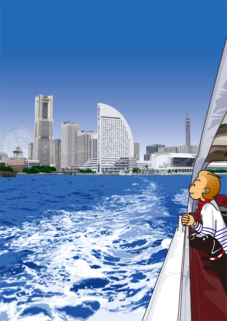 額装ジクレーイラスト「SeaBassの波」