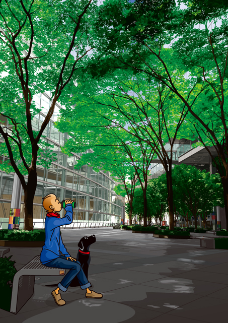 額装ジクレーイラスト「hitoyasumi」