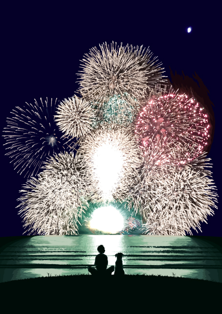 額装ジークレーイラスト「満天に花束」