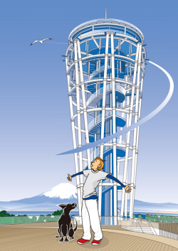 額装ジクレーイラスト「Vamos passear」 ジュジュタケシミュージアム 
