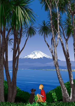 額装ジクレーイラスト「nascer do sol」 ジュジュタケシミュージアム