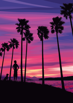 額装ジクレーイラスト「またあした」