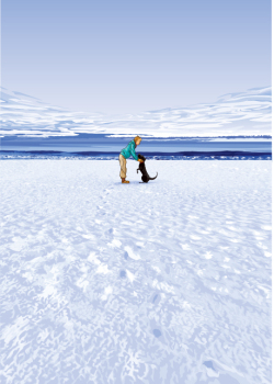 額装ジクレーイラスト「キミといた浜雪」