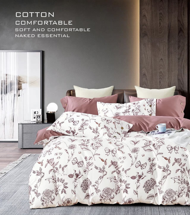 お洒落な花柄高級布団カバー４点セット(ダブル) JRW001 (寝具/寝具カバー/ベッドリネン/ベッドカバー/シーツ/掛け布団カバー/布団カバー/ボックスシーツ/ピロケース/枕カバー)