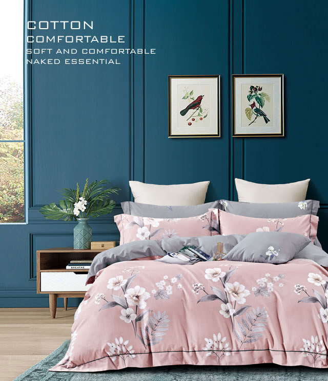 お洒落な花柄高級布団カバー４点セット(ダブル) JRW005 (寝具/寝具カバー/ベッドリネン/ベッドカバー/シーツ/掛け布団カバー/布団カバー/ボックスシーツ/ピロケース/枕カバー)