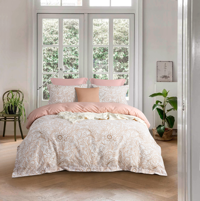 美しい布団カバー4点セット(ダブル) MOI003W (寝具/寝具カバー/ベッドリネン/ベッドカバー/シーツ/掛け布団カバー/布団カバー/ボックスシーツ/ピロケース/枕カバー)