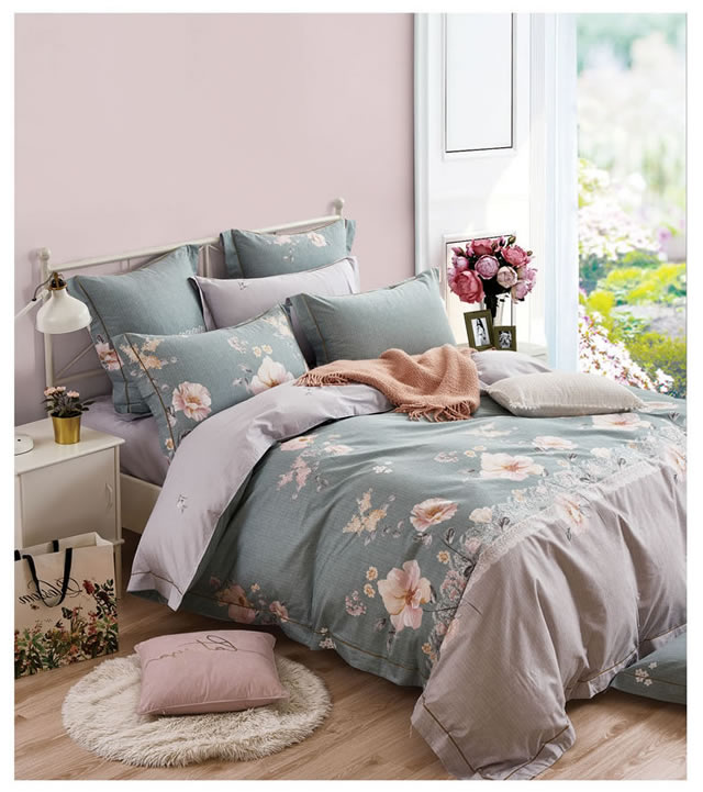 美しい布団カバー4点セット(ダブル) BLN003W (寝具/寝具カバー/ベッドリネン/ベッドカバー/シーツ/掛け布団カバー/布団カバー/ボックスシーツ/ピロケース/枕カバー)