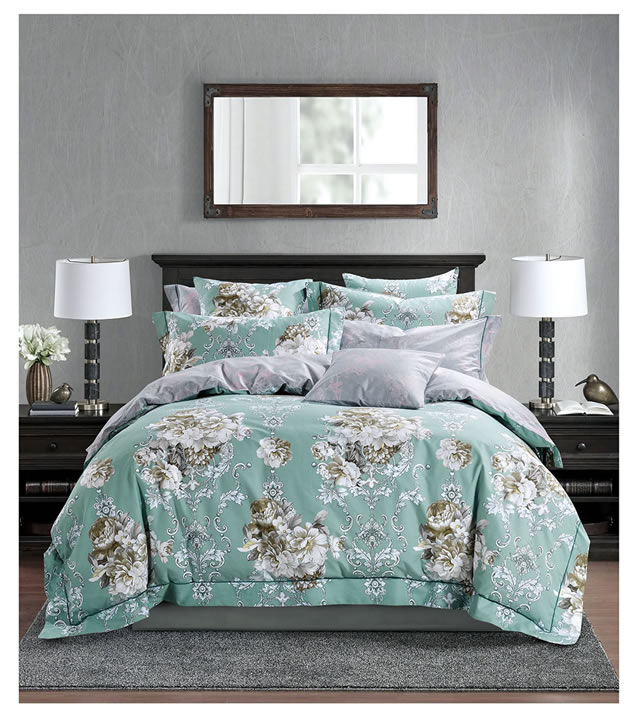 美しい布団カバー4点セット(ダブル) JWN002W (寝具/寝具カバー/ベッドリネン/ベッドカバー/シーツ/掛け布団カバー/布団カバー/ボックスシーツ/ピロケース/枕カバー)