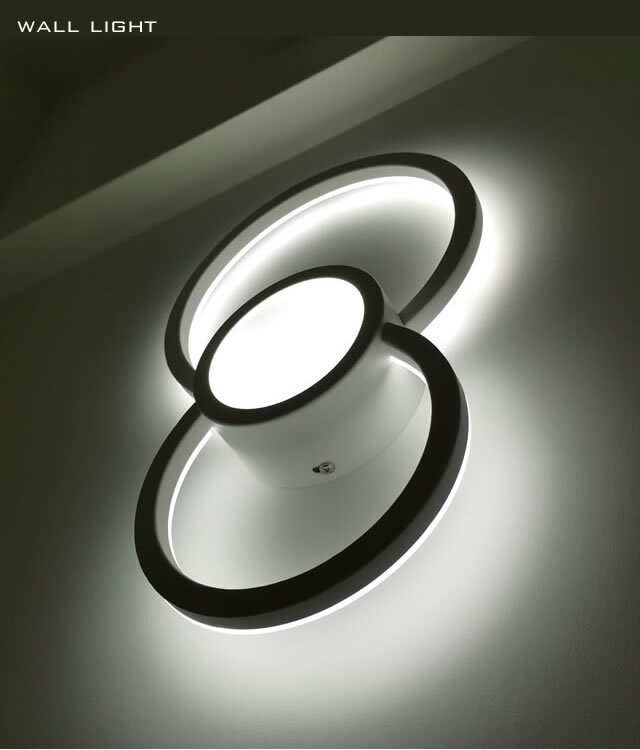お洒落な壁照明_wall_round 明るい2000ルーメン LED暖色と白色の二色調温 高級ホテルスタイル
