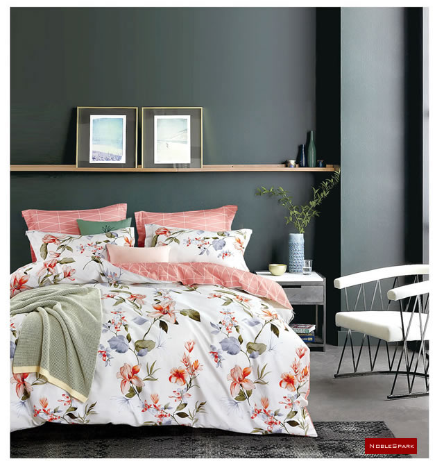 美しい布団カバー4点セット(ダブル) MMN001W (寝具/寝具カバー/ベッドリネン/ベッドカバー/シーツ/掛け布団カバー/布団カバー/ボックスシーツ/ピロケース/枕カバー)