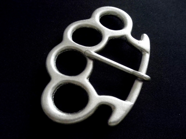 バックル 40mm 帆型バックル　メリケン　シルバーカラー艶消し