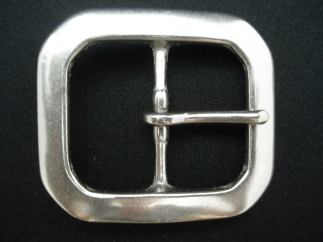 バックル 40mm  シルバーカラー艶消し　ギャリソン　スクエアカット 328N-40