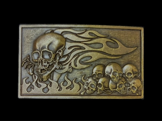 JUN COMPANYオリジナルデザイントップバックル 【餓者髑髏】 JC-005 アンティークブラス