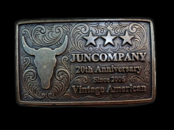 JUN COMPANYオリジナルデザイントップバックル 【20thアニバーサリーバックル】 JC-008 アンティークブラス