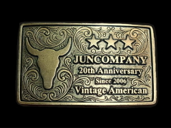 JUN COMPANYオリジナルデザイントップバックル 【20thアニバーサリーバックル】 JC-008 アンティークゴールド