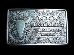 JUN COMPANYオリジナルデザイントップバックル 【20thアニバーサリーバックル】 JC-008 アンティークシルバー