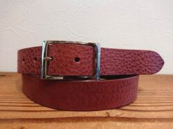 【即納品】イタリアンレザービジネスベルト／スーツベルト　レッドブラウン　30ｍｍ【ギャリソンタイプバックル】　