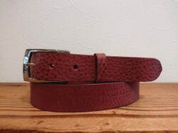 【即納品】イタリアンレザービジネスベルト／スーツベルト　レッドブラウン　30ｍｍ【帆型タイプバックル】