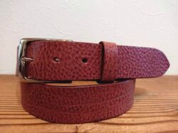 【即納品】イタリアンレザービジネスベルト／スーツベルト　レッドブラウン　35ｍｍ【帆型タイプバックル】