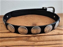 コンチョベルト【OLD MORGAN DOLLAR CONCHO 】 38mm  栃木レザーベルト　ベルトカラーが選べます