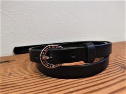 ナローベルト  栃木レザー　15ｍｍ　剣先40cm ロングタイプ　カシメ留め