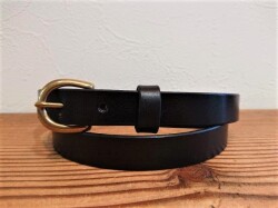 ナローベルト  栃木レザー 20ｍｍ　真鍮バックル511　剣先40cm ロングタイプ　カシメ留め