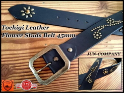 流線フラワーデザインスタッズベルト 45mm　ベルトカラー＆スタッズカラーが選べます
