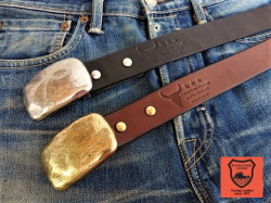 栃木レザーベルト　オイル多脂革　革ベルト　35ｍｍ　真鍮打ち出しトップバックル【バックル＆革カラーが選べます】