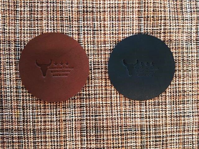 SDGs レザーコースター【ブラック＆チョコレートブラウン】2枚セット