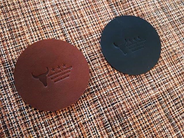 SDGs レザーコースター【ブラック＆チョコレートブラウン】2枚セット