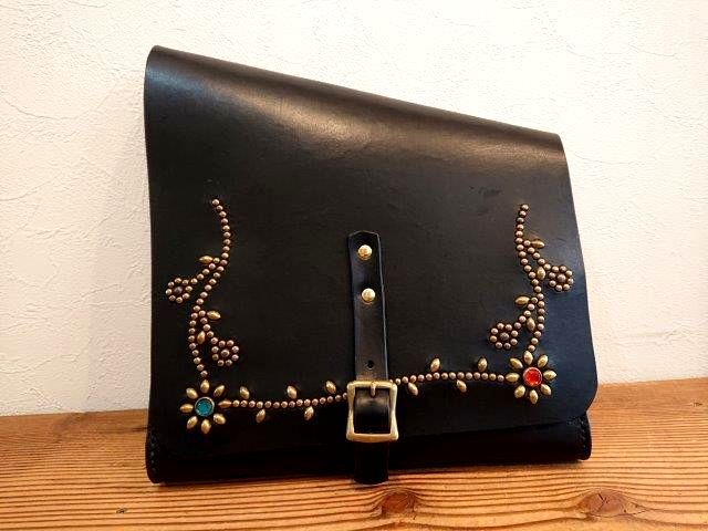 【未使用】 RRLバイカースタイル小物入れ バイカーズ ラージサイドバッグ 栃木レザー 車検証・ETC・小物収納