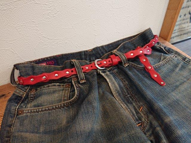 チェーンリンクデザイン レザーベルト RING BELT 20MM｜J&M DAVIDSON｜ジェイアンドエムデヴィッドソン