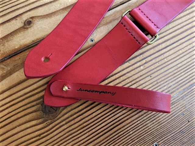 栃木レザー ギターストラップ サイズ調整フリータイプ【レッド】 