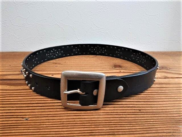 【完成品】 栃木レザーデザインスタッズベルト/フラワースタッズ 【ブラック】 【ベルトサイズ:34インチ/86cm】 【完成品】 栃木レザーデザインスタッズベルト/フラワースタッズ 【ブラック】 【ベルトサイズ:34インチ/86cm】