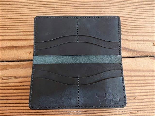 栃木レザー薄型長財布／ロングウォレット／ビジネス財布／カード入れ