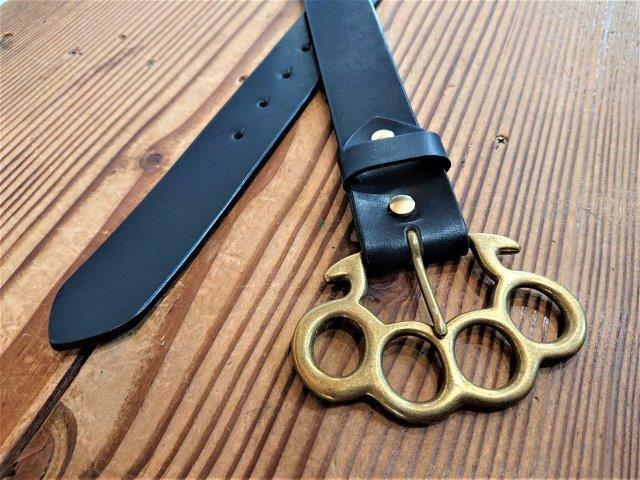 メリケンバックル付 栃木レザーベルト オイル多脂革 38mm 【バックル
