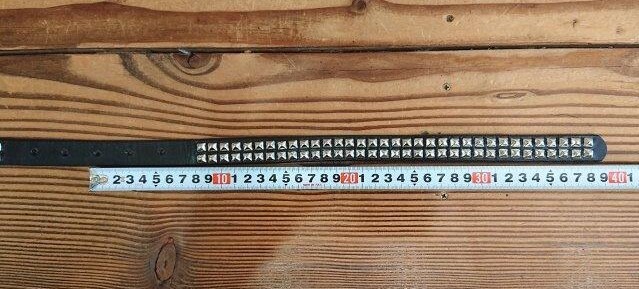 ナロースタッズベルト 2連ピラミッドスタッズ 20mm 【ブラック