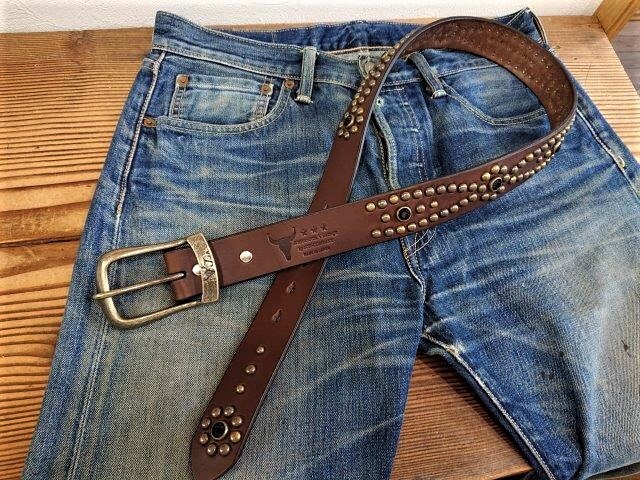 JUN COMPANYオリジナルデザイン太ピン帆型バックル付き 栃木レザー 
