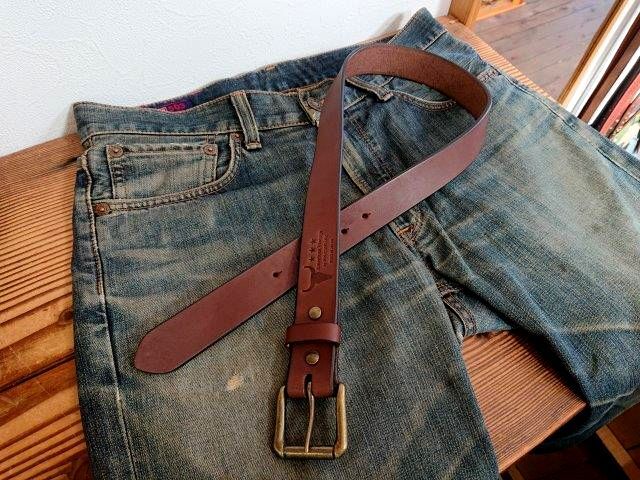 VINTAGE WORKS レザーベルト 初期極上ベルト35インチ　レア希少 極上 VINTAGE WORKS レザーベルトDH5728 ヴィンテージワークス