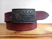 JUN COMPANYオリジナルデザイントップバックル 【20thアニバーサリー】 JC-008 アンティークブラス　栃木レザーベルト 　　40ｍｍセット　革ベルト