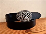 栃木レザーベルト【ブラック】革ベルト　38ｍｍ　IVAN TROPHY BUCKLE Victorian　