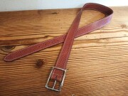 【完成品】イタリアンレザーデザインステッチベルト【 レッドブラウン】ギャリソンバックルタイプ　35ｍｍ　サイズ：89ｃｍ