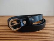 激レア 希少 kmrii デストロイ 細ベルト ナローベルト ナローベルト 栃木レザー 20mm 馬蹄デザインバックル剣先金物