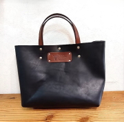 セール品！【完成品】栃木レザー製 JUN COMPANYオリジナルミニトートバッグ【ブラック】