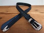 ウエスタン　レンジャーベルト　栃木レザー 【ブラック】　38ｍｍ/25ｍｍ　【受注制作商品】