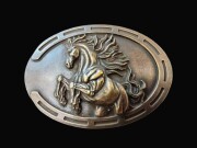 JUN COMPANYオリジナルデザイントップバックル 【暴れ馬】 JC-007 アンティークブラス