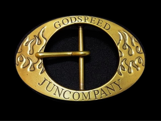 JUN COMPANYオリジナルデザインギャリソンバックル 38mm  ブラスカラー