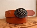 栃木レザーベルト【キャメルブラウン】38ｍｍ　IVAN TROPHY BUCKLE Victorian　バックルカラーが選べるベルトセット